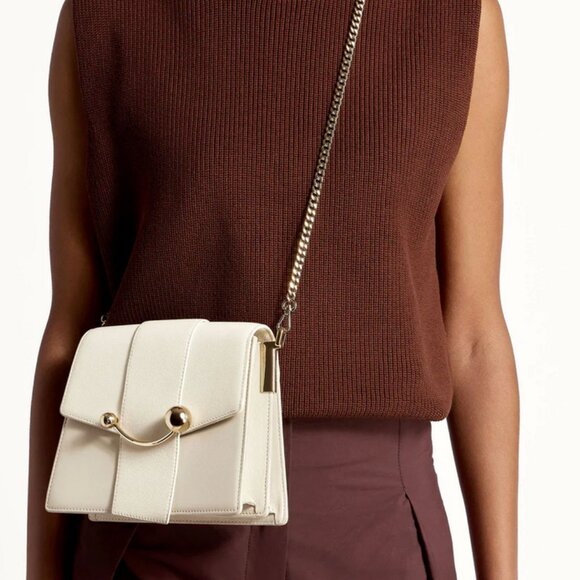 Strathberry Box Crescent in lizard-embossed olive leather - Picture 9 of 9